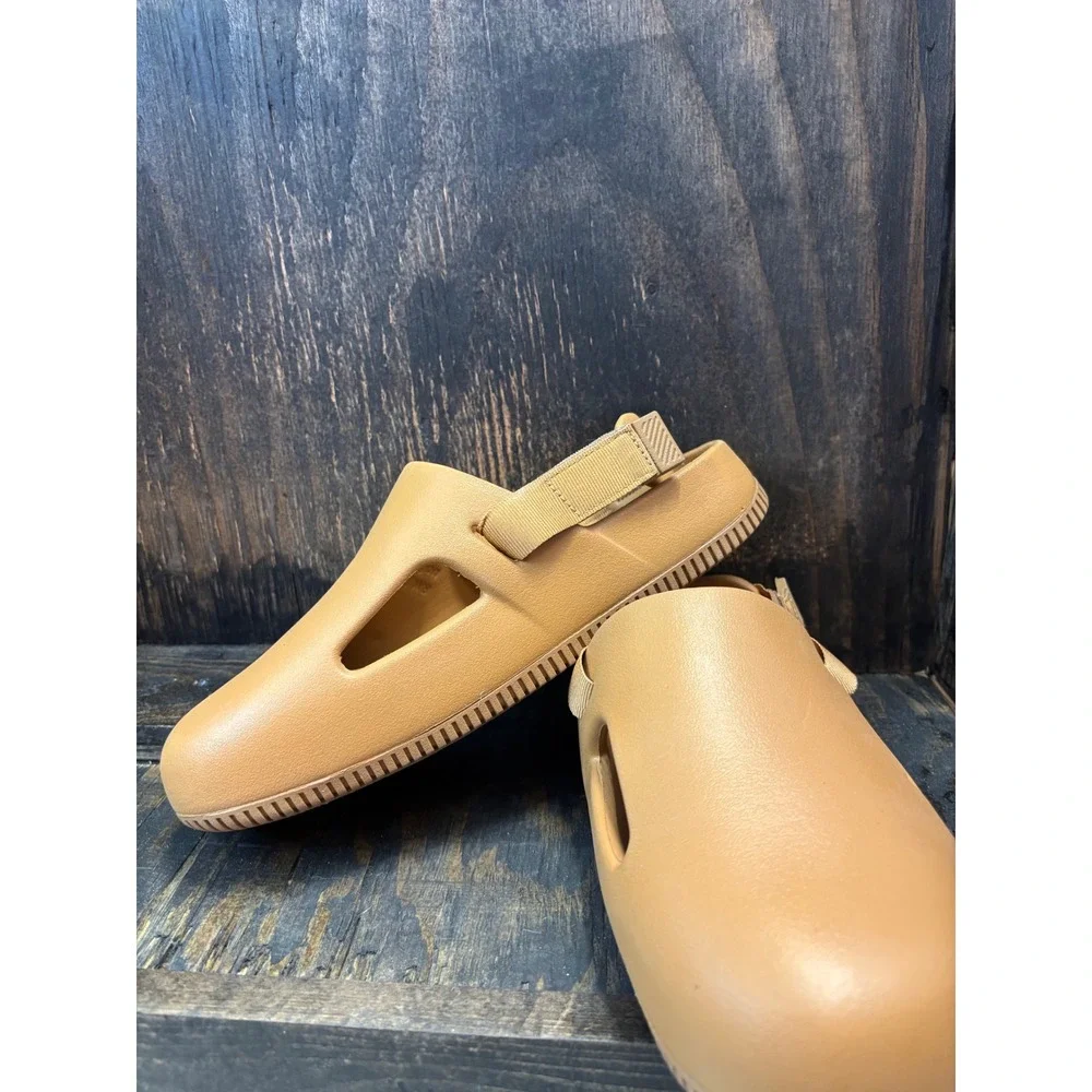 Nike Calm Mule Sesame Mens 7 Womens 8 Tan Beige Slip On Clog FB2185-200